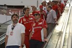 Fernando Alonso und Felipe Massa (Ferrari) in der Ferrari-World Abu Dhabi