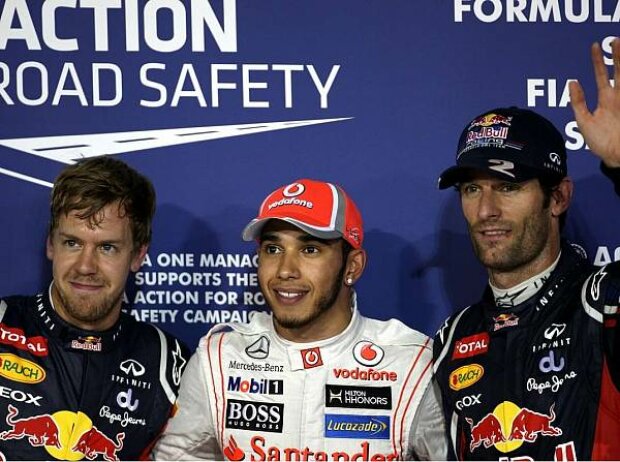 Titel-Bild zur News: Sebastian Vettel, Lewis Hamilton, Mark Webber
