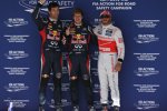 Sebastian Vettel (Red Bull), Lewis Hamilton (McLaren) und Mark Webber (Red Bull) 