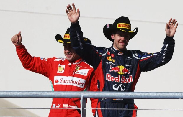Sebastian Vettel Fernando Alonso Red Bull Red Bull Racing F1Ferrari Scuderia Ferrari F1 ~Sebastian Vettel (Red Bull) und Fernando Alonso (Ferrari) ~ 