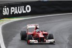 Fernando Alonso (Ferrari) kämpft mit den schwierigen Verhältnissen