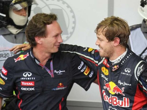 Titel-Bild zur News: Sebastian Vettel, Christian Horner (Red-Bull-Teamchef)