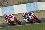 Leon Haslam und Jonathan Rea (beide Honda)