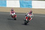 Leon Haslam und Jonathan Rea (beide Honda)