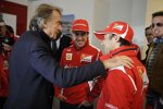 Ferrari-Präsident Luca di Montezemolo mit seinen Formel-1-Piloten