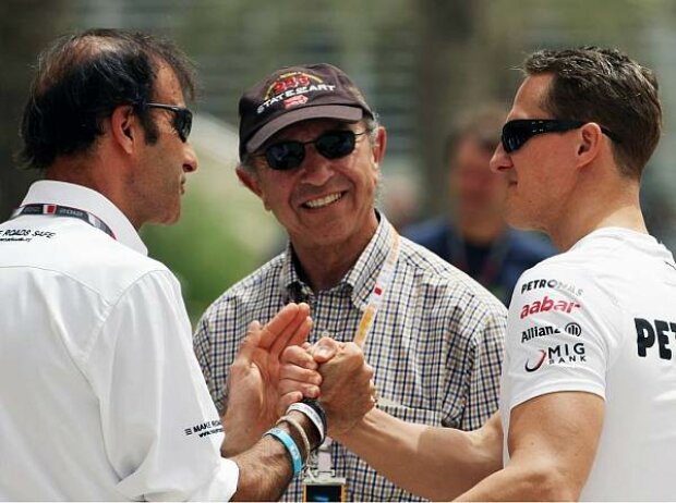 Emanuele Pirro, Jo Ramirez und Michael Schumacher