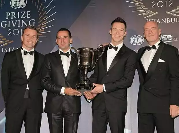 Wolfgang Ullrich (Audi Sportchef), Andre Lotterer, Marcel Fässler, Benoit Treluyer Titel-Bild zur News: Wolfgang Ullrich (Audi Sportchef), Andre Lotterer, Marcel Fässler, Benoit Treluyer