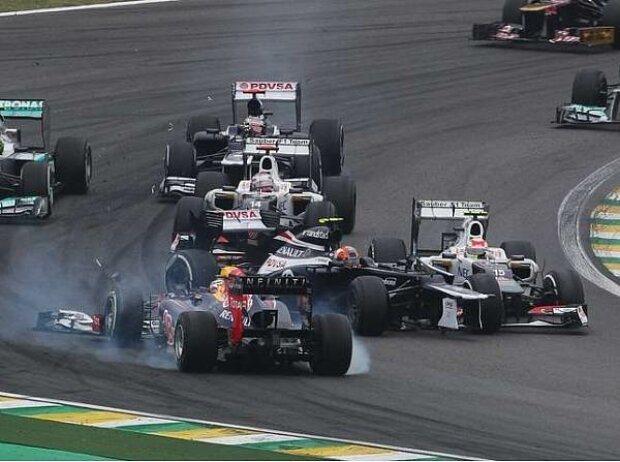 Bruno Senna, Sergio Perez, Sebastian Vettel