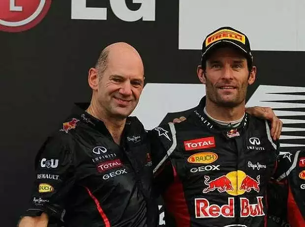 Mark Webber, Adrian Newey (Technischer Direktor, Red Bull) Titel-Bild zur News: Mark Webber, Adrian Newey (Technischer Direktor, Red Bull)