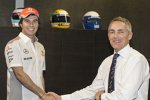 Sergio Perez (McLaren) und Martin Whitmarsh 