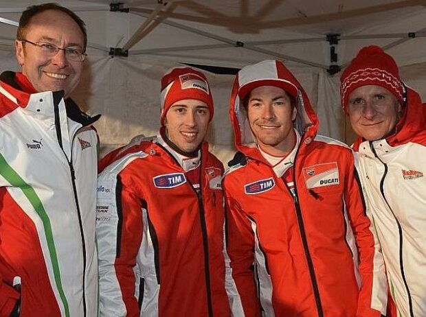 Titel-Bild zur News: Bernhard Gobmeier, Andrea Dovizioso, Nicky Hayden, Paolo Ciabatti