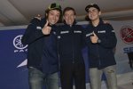 Valentino Rossi, Lin Jarvis und Jorge Lorenzo (Yamaha) 