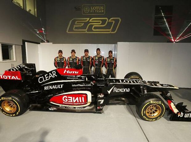 Jerome D'Ambrosio, Romain Grosjean, Kimi Räikkönen, Davide Valsecchi, Nicolas Prost Jerome D'Ambrosio, Romain Grosjean, Kimi Räikkönen, Davide Valsecchi, Nicolas Prost