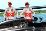 Jenson Button (McLaren) und Sergio Perez (McLaren) 