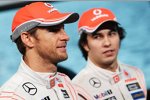 Jenson Button (McLaren) und Sergio Perez (McLaren) 