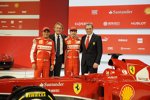 Felipe Massa, Luca di Montezemolo, Fernando Alonso und Stefano Domenicali (Ferrari)