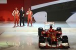 Fernando Alonso, Stefano Domenicali und Felipe Massa (Ferrari)