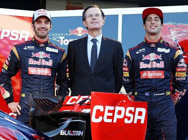 Titel-Bild zur News: Jean-Eric Vergne, Pedro Miro (Cepsa),Daniel Ricciardo