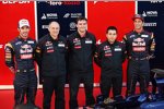 Jean-Eric Vergne (Toro Rosso), Franz Tost, James Key und Daniel Ricciardo (Toro Rosso) 