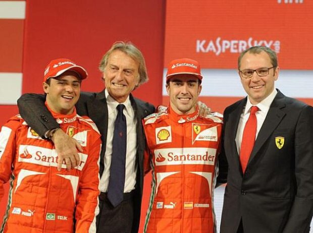 Titel-Bild zur News: Felipe Massa, Luca di Montezemolo, Fernando Alonso, Stefano Domenicali