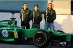 Cyril Abiteboul, Charles Pic (Caterham) und Giedo van der Garde (Caterham) 