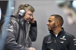 Ross Brawn und und Lewis Hamilton (Mercedes) 