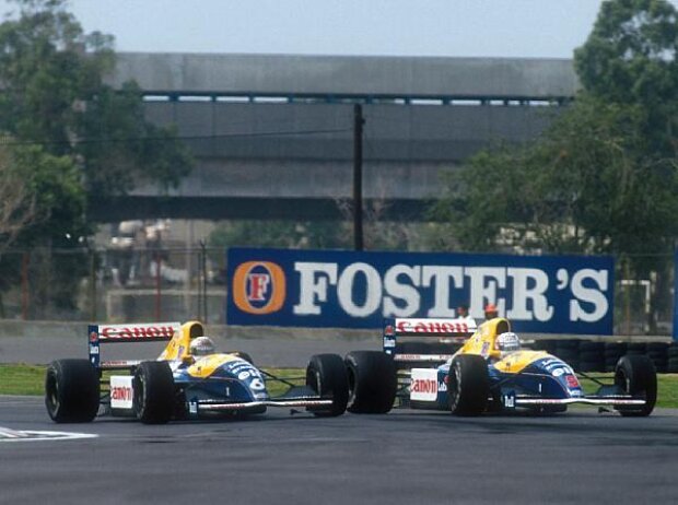 Titel-Bild zur News: 1991 Mexiko Grand Prix, Nigel Mansell, Riccardo Patrese, Williams FW14 Renault'