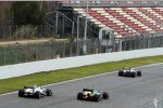Esteban Gutierrez (Sauber), Charles Pic (Caterham) und Lewis Hamilton (Mercedes) 