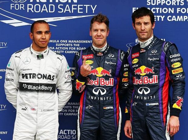 Titel-Bild zur News: Lewis Hamilton, Sebastian Vettel, Mark Webber