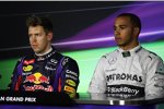 Sebastian Vettel (Red Bull) und Lewis Hamilton (Mercedes) 