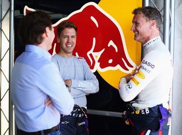 Sebastian Vettel, Christian Horner, David Coulthard Sebastian Vettel, Christian Horner, David Coulthard