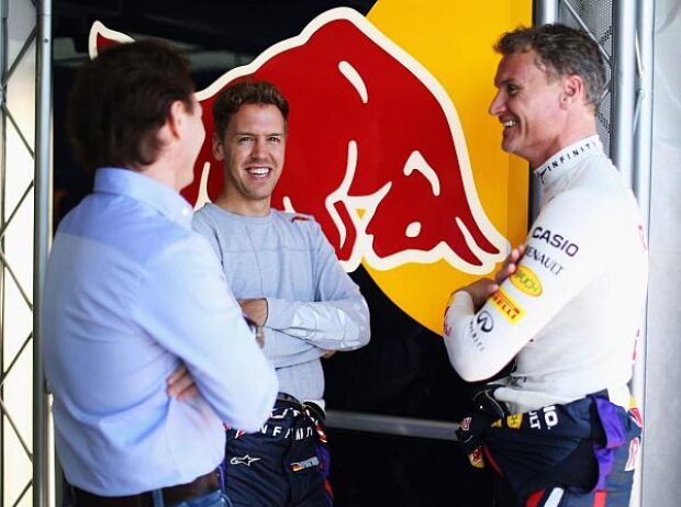 Titel-Bild zur News: Sebastian Vettel, Christian Horner, David Coulthard