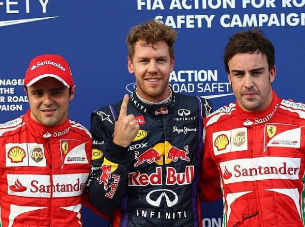Titel-Bild zur News: Sebastian Vettel, Felipe Massa, Fernando Alonso