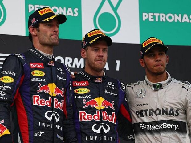 Titel-Bild zur News: Sebastian Vettel, Mark Webber, Lewis Hamilton