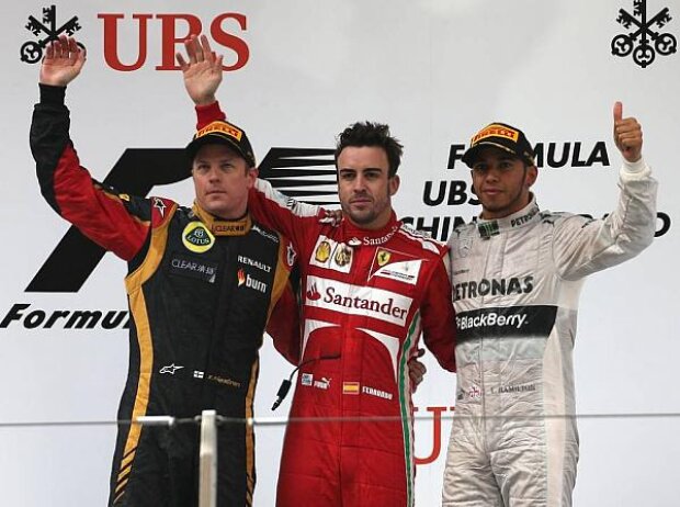 Titel-Bild zur News: Kimi Räikkönen, Fernando Alonso, Lewis Hamilton