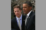 US-Präsident Barack Obama und Brad Keselowski (Penske) 