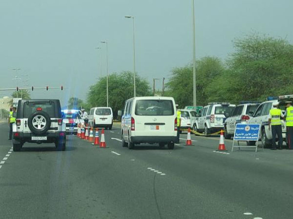 Sicherheits-Checkpoint auf dem Weg zur Rennstrecke in Bahrain