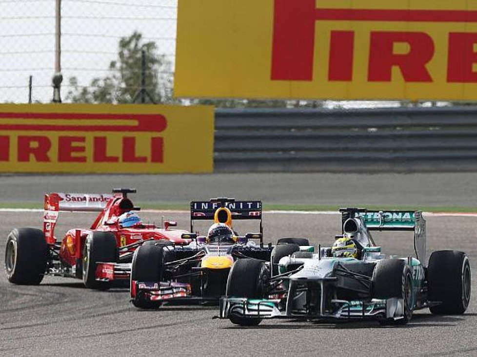 Nico Rosberg, Sebastian Vettel, Fernando Alonso