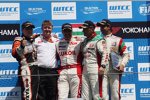 Norbert Michelisz (Zengö-Honda), Yvan Muller (RML-Chevrolet), Gabriele Tarquini (Honda) und Mehdi Bennani (Proteam-BMW) 