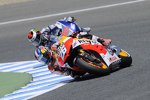 Daniel Pedrosa vor und Jorge Lorenzo 