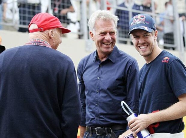Titel-Bild zur News: Niki Lauda, Christian Danner, Sebastian Vettel