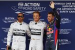 Lewis Hamilton (Mercedes), Nico Rosberg (Mercedes) und Sebastian Vettel (Red Bull) 