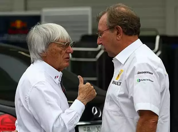 Bernie Ecclestone und Jean-Francois Caubet Titel-Bild zur News: Bernie Ecclestone und Jean-Francois Caubet