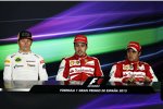 Fernando Alonso (Ferrari), Felipe Massa (Ferrari) und Kimi Räikkönen (Lotus) 