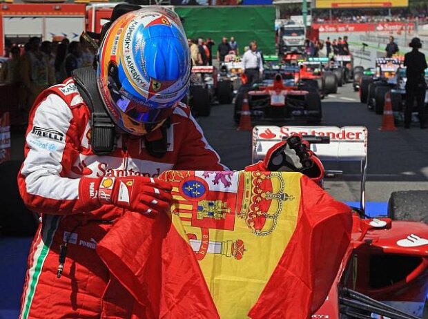 Fernando Alonso, spanische Flagge Fernando Alonso, spanische Flagge
