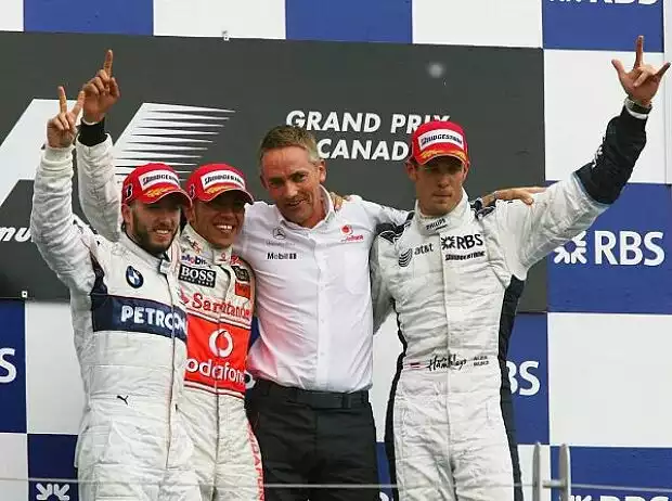 Alexander Wurz, Lewis Hamilton, Nick Heidfeld, Martin Whitmarsh Titel-Bild zur News: Alexander Wurz, Lewis Hamilton, Nick Heidfeld, Martin Whitmarsh