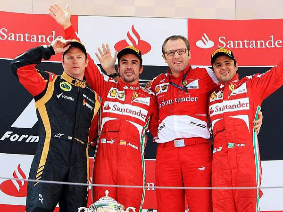 Fernando Alonso, Stefano Domenicali, Felipe Massa, Kimi Räikkönen