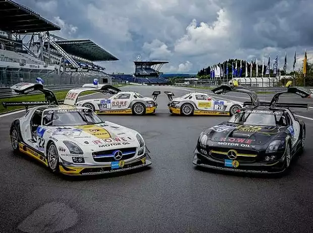 Die vier Mercedes SLS AMG GT3 von Rowe Titel-Bild zur News: Die vier Mercedes SLS AMG GT3 von Rowe