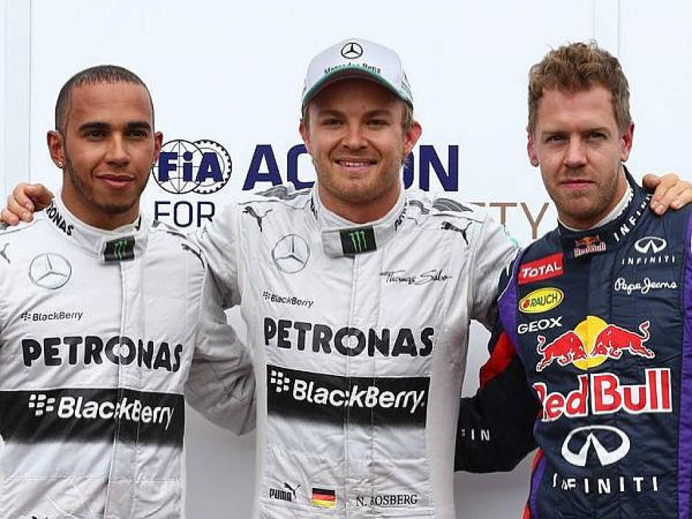 Nico Rosberg, Lewis Hamilton, Sebastian Vettel