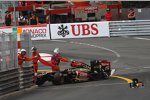 Romain Grosjean (Lotus) crashte am Samstagmorgen erneut